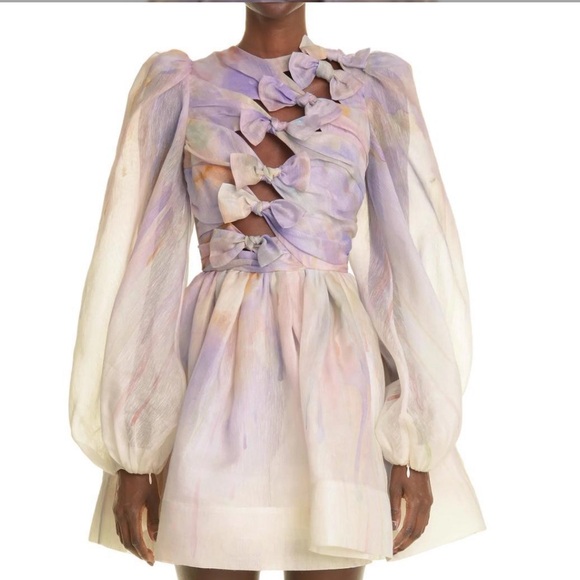Zimmermann Rhythmic Knot Mini Dress 🩵🎀
